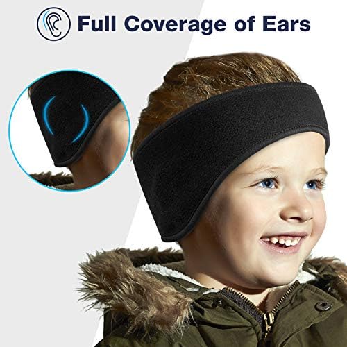 BBTO 4 Pcs Kids Ear Muffs Winter Ear Warmer Fleece Headband For Boys Child Outside Sporting Running
