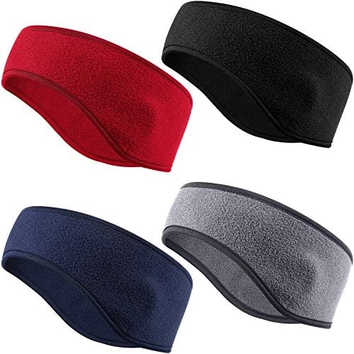 BBTO 4 Pcs kids ear muffs Winter Ear Warmer Fleece Headband for boys Child Outside Sporting Running