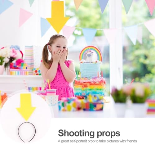 Beaupretty 8pcs Arrow Headband Halloween Hairband Funny Arrow Boppers Party Headband With Arrowhead Novelty Item Headpiece Funny Photoshoot Props Yellow