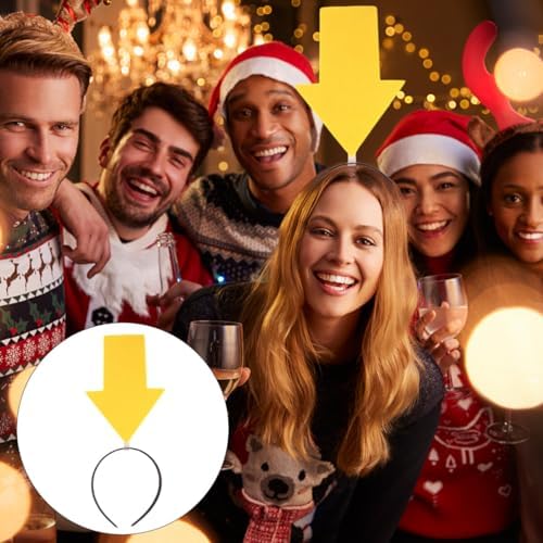 Beaupretty 8pcs Arrow Headband Halloween Hairband Funny Arrow Boppers Party Headband With Arrowhead Novelty Item Headpiece Funny Photoshoot Props Yellow