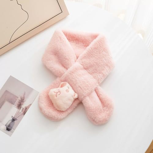 Bekecidi Winter Plush Scarf Neckerchief Kids Cute Cartoon Capybara Scarf Cross Collar Thick Furry Warm Soft Neck Warmer For Girls Children Toddler Cold Weather