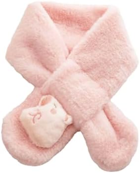 Bekecidi Winter Plush Scarf Neckerchief Kids Cute Cartoon Capybara Scarf Cross Collar Thick Furry Warm Soft Neck Warmer for Girls Children Toddler Cold Weather