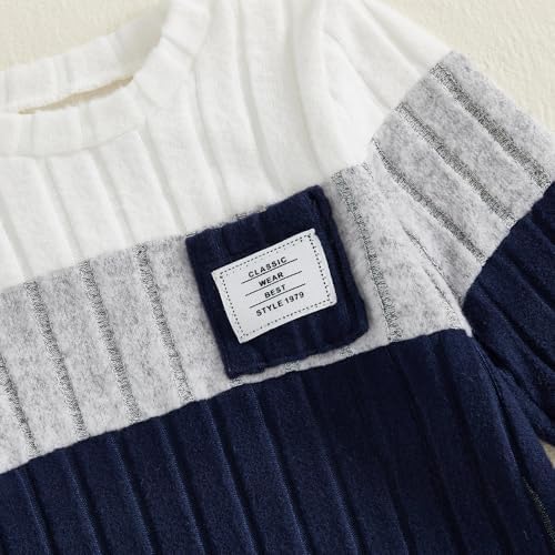 BeliBacca Toddler Baby Boy Fall Winter Warm Outfits Splicing Color Long Sleeve Sweatshirt Pullover Elastic Jogger Long Pants Set 2pcs Infant Boy Clothes Spring