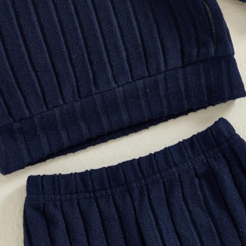 BeliBacca Toddler Baby Boy Fall Winter Warm Outfits Splicing Color Long Sleeve Sweatshirt Pullover Elastic Jogger Long Pants Set 2pcs Infant Boy Clothes Spring