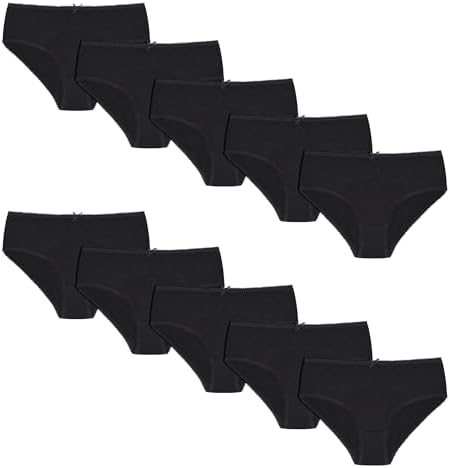 Belvian Girls Pack of 10 Briefs Underwear Knickers 100% Cotton