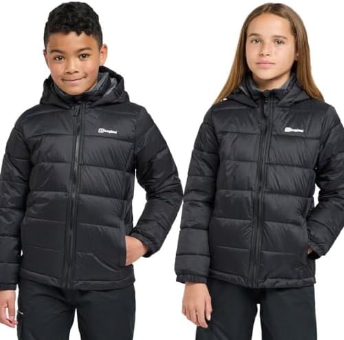 Berghaus Kids' Burham Insulated Jacket with Grown on Hood & 2 Pockets Lightweight & Water Repellent Winter Puffer Coat for Boys and Girls School Walking Hiking & Outdoor Recreation Clothing