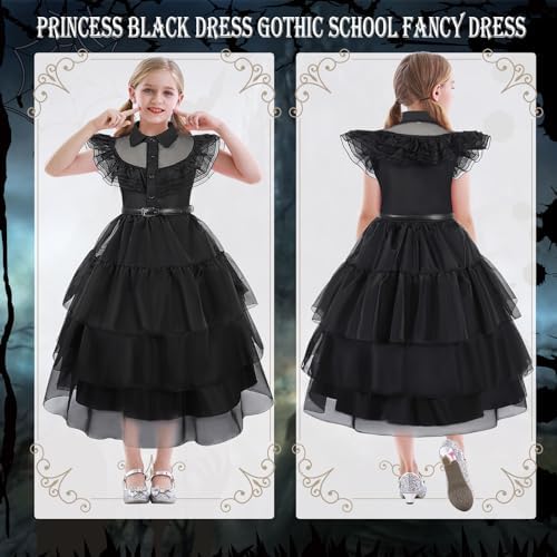 Berich Dress For Girls Black Dress World Book Day Costumes For Girls Princess Black Costume Kids Halloween Fancy Dress Up
