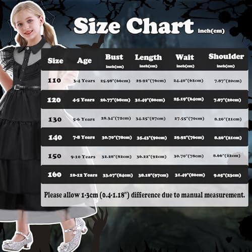 Berich Princess Costume Black Dress Girls Halloween Costumes For Kids Gothic School Therm Party Outfit World Book Day Dress Up