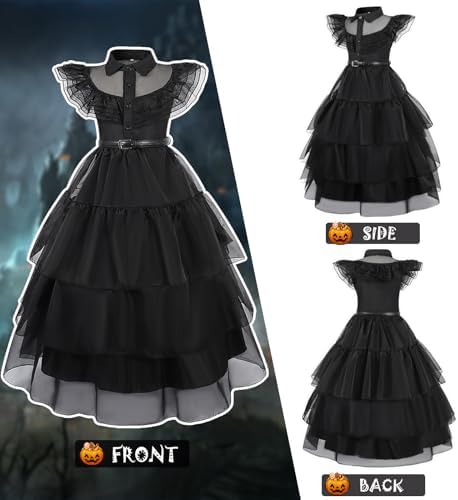 Berich Princess Costume Black Dress Girls Halloween Costumes For Kids Gothic School Therm Party Outfit World Book Day Dress Up