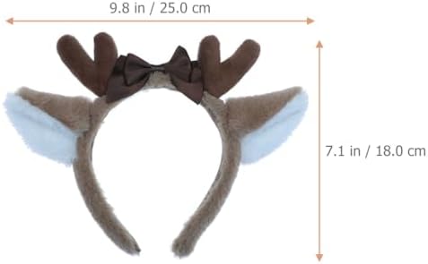 BESPORTBLE Reindeer Antlers Headband Reindeer Hairband Deer Ears Headband Cute Xmas Hair Hoops Christmas Headbands Headpiece For Xmas Holiday Cosplay Costume Party Supply