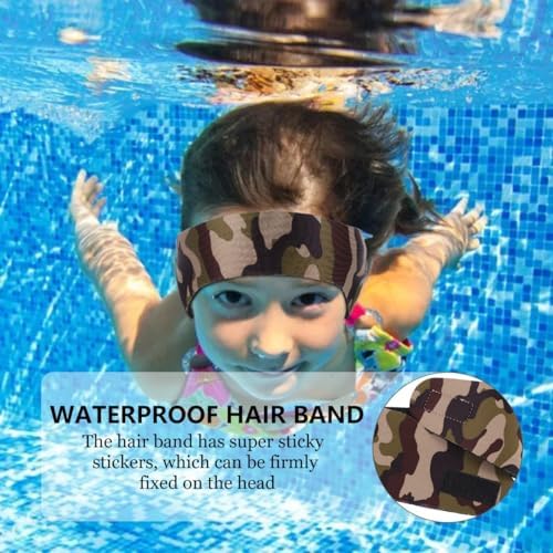 BESPORTBLE Swimming Headband For Kids Adjustable Swim Ear Band Elastic Swim Hair Guard & Ear Guard Kids Water Sports Equipment For Swimming And Surfing