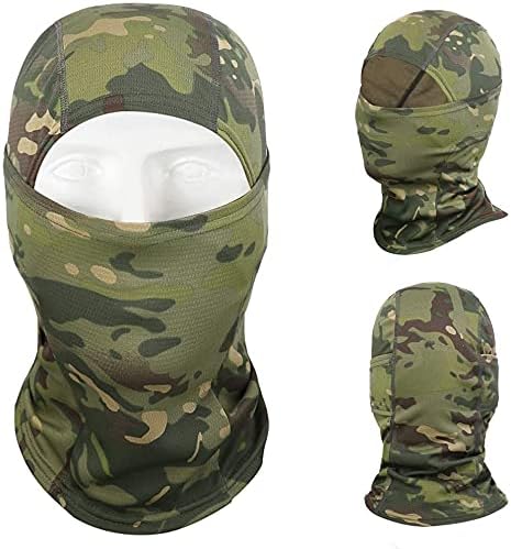 Bessy Shop Camo Gesichtsmaske Balaclava Tarnung Vollmaske Winddicht Leicht Balaclavas Sturmhaube UV-Schutz Sturmhaube Für Herren Damen Outdoors Sport Motorrad Fahrrad Ski Jagd Militär Taktischer Helm