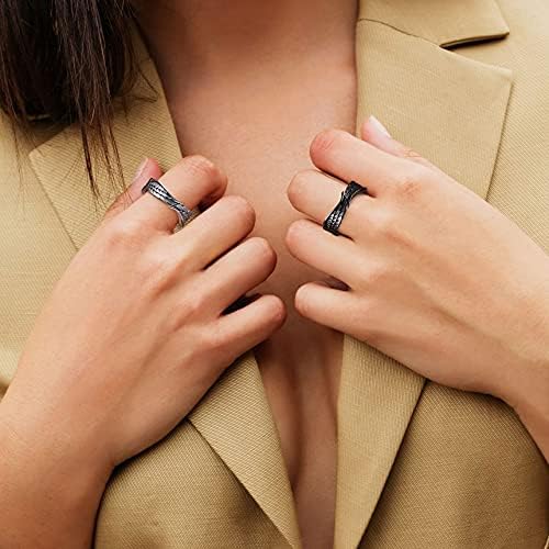 Bestyle Black Angle Wing Rings For Boys Girls Rings Lucifer Wings Rings Size Q (US 8) Gift Packed