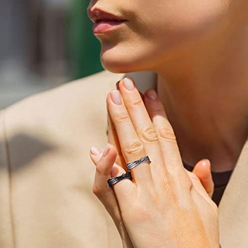 Bestyle Black Angle Wing Rings For Boys Girls Rings Lucifer Wings Rings Size Q (US 8) Gift Packed