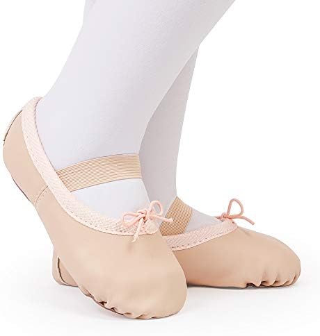 Bezioner Ballet Shoes Leather Ballet Flats Full Sole Dance Slippers For Girls Toddlers Women