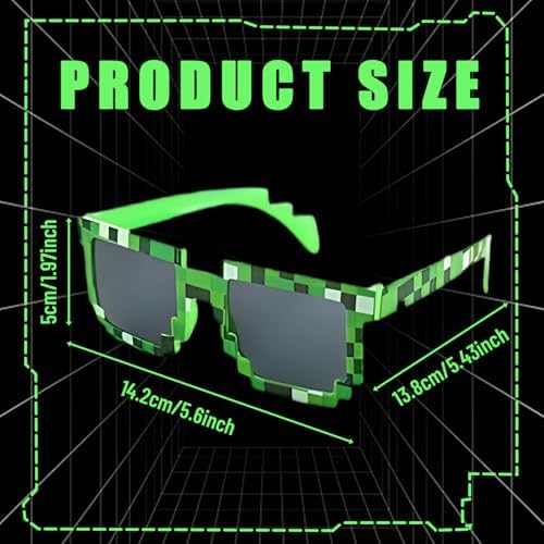 BFSYRR Sunglasses Kids Boys Sunglasses 6 Pairs Colorful Pixel Girls Sunglass For Kids And Adults Party Favors For Birthdays And Game Events For 14+ Years Old