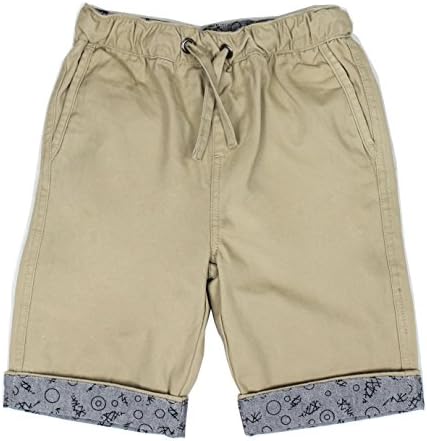 Bienzoe Boy Elastic Waisted Shorts: Kids Trendy Cotton Twill Summer Casual Bermuda