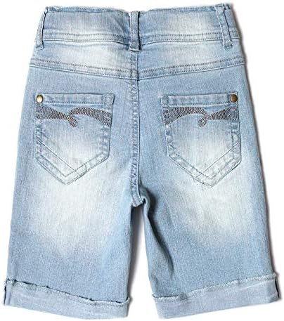 Bienzoe Girls Denim Jean Shorts: Kids Stretch Low Waist Casual Summer Bermuda