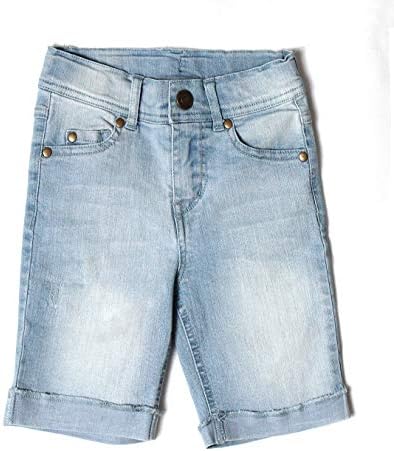 Bienzoe Girls Denim Jean Shorts: Kids Stretch Low Waist Casual Summer Bermuda