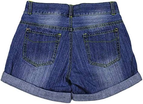 Bienzoe Girls Denim Shorts For Casual: Kid Stretch Low Waist Cotton Jean Bermuda