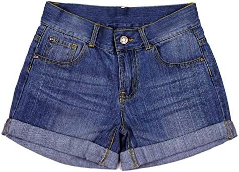 Bienzoe Girls Denim Shorts for Casual: Kid Stretch Low Waist Cotton Jean Bermuda