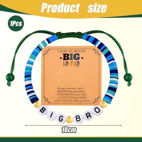 Big Brother Bracelet For Men Big Brother Gifts Boys Bracelet With Greeting Card Inspirational Motivational Design Suitable For Birthday Gifts From Little Brother And Sister