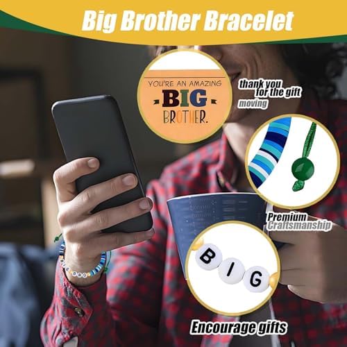 Big Brother Bracelet For Men Big Brother Gifts Boys Bracelet With Greeting Card Inspirational Motivational Design Suitable For Birthday Gifts From Little Brother And Sister