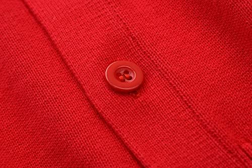 BINIDUCKLING Boys Girls V-Neck School Cardigans Long Sleeve Button-up Knitwear For School Uniform