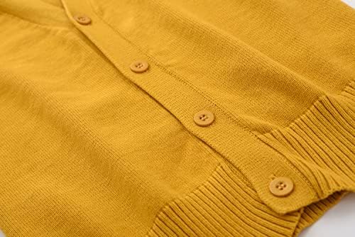 BINIDUCKLING Boys Girls V-Neck School Cardigans Long Sleeve Button-up Knitwear For School Uniform