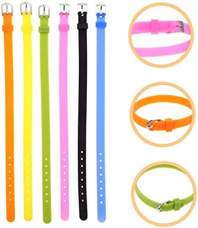 BIUDECO 6pcs Silicone Wristband Colourful Bracelet DIY Watch Strap Replacement Bands For Children Plaything Easy Installation 8MM Letters
