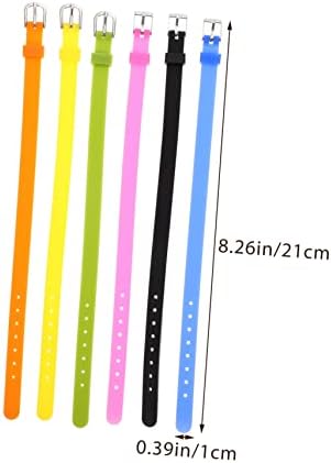 BIUDECO 6pcs Silicone Wristband Colourful Bracelet DIY Watch Strap Replacement Bands For Children Plaything Easy Installation 8MM Letters