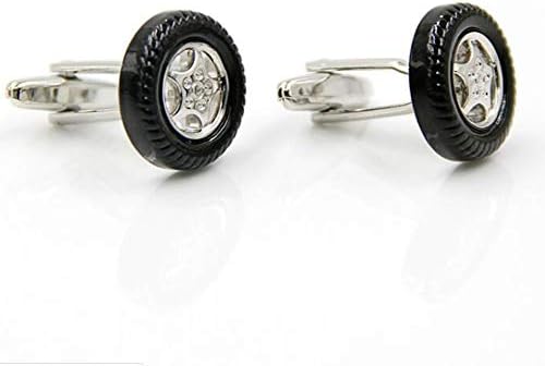 Black Car Truck Wheel Rim Tire Cufflinks