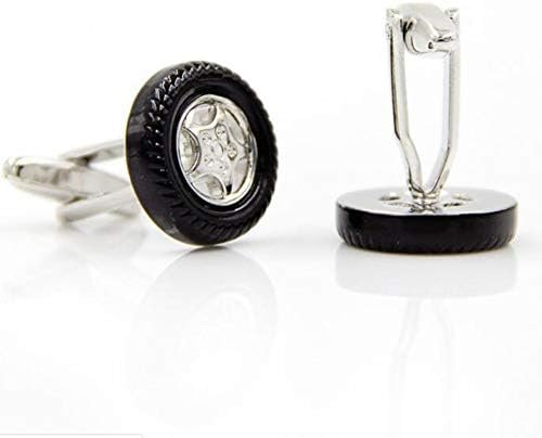 Black Car Truck Wheel Rim Tire Cufflinks