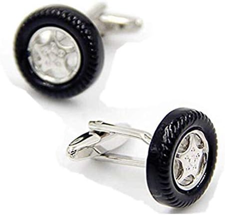 Black Car Truck Wheel Rim Tire Cufflinks