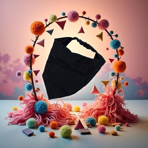 Black Hair Scarf Headband Elastic Hair Bandanas Scarf Headband Boho Triangle Non Slip Scarves For Teen Girls Caps Accessories