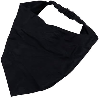 Black Hair Scarf Headband Elastic Hair Bandanas Scarf Headband Boho Triangle Non Slip Scarves for Teen Girls Caps Accessories