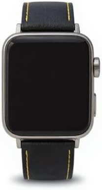 Black Leather Watch Strap Kids - Watch Band For Kids Compatible With 38mm & 40 Mm Apple Classic Watch Series 1 2 3 4 5 6 SE - Black Leather Watch Strap Boys