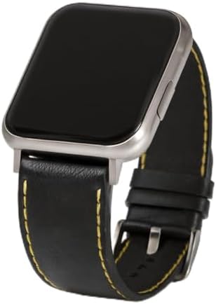 Black Leather Watch Strap Kids - Watch Band for Kids Compatible with 38mm & 40 mm Apple Classic Watch Series 1 2 3 4 5 6 SE - Black Leather Watch Strap Boys