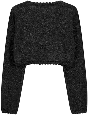 BlackButterfly Girls Long Sleeve Sparkle Cardigan Childrens Kids Bolero Shrug