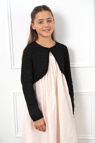 BlackButterfly Girls Long Sleeve Sparkle Cardigan Childrens Kids Bolero Shrug