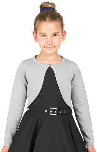 BlackButterfly Kids Long Sleeve Sparkle Cardigan Childrens Girls Bolero Shrug