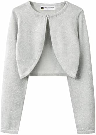 BlackButterfly Kids Long Sleeve Sparkle Cardigan Childrens Girls Bolero Shrug