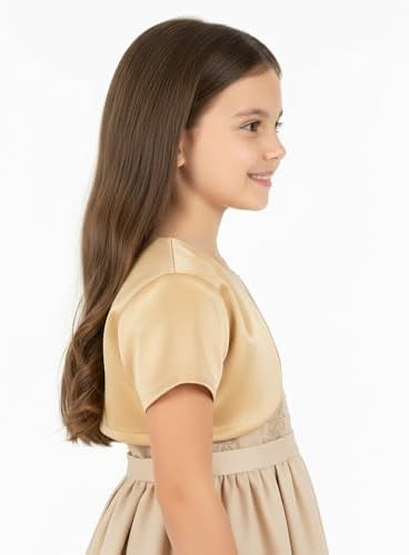 BlackButterfly Kids Satin Short Sleeve Bolero Childrens Girls Shrug
