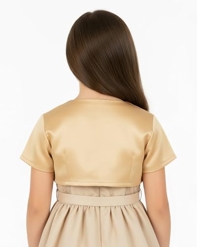 BlackButterfly Kids Satin Short Sleeve Bolero Childrens Girls Shrug