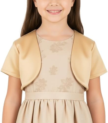 BlackButterfly Kids Satin Short Sleeve Bolero Childrens Girls Shrug