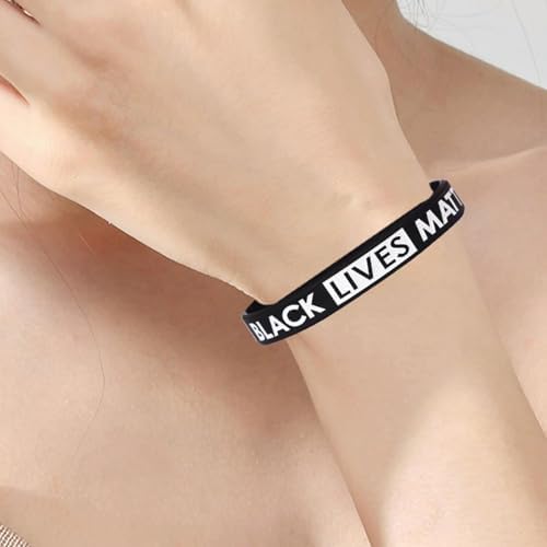 Blm Bracelet - Silicone Wristband Accessory Black Power Band Equality Black Lives Matter Wristband Unisex Blm Support Band Empowerment Silicone Bracelet For Men Women And Teens