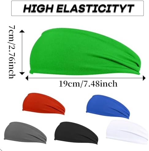 BLMHTWO 6 Pack Kids Sweatbands Headbands Sports Headbands For Kids Moisture Wicking Sports Headbands Sweat Bands For Kids Boys Footable Soccer Baseball Running