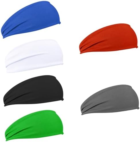 BLMHTWO 6 Pack Kids Sweatbands Headbands Sports Headbands For Kids Moisture Wicking Sports Headbands Sweat Bands For Kids Boys Footable Soccer Baseball Running