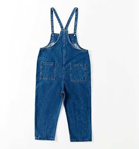 BLOMDES Girls Denim Jumpsuit Dungaree Girls Denim Overall Cropped Pants For 3-12 Years