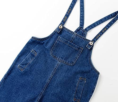 BLOMDES Girls Denim Jumpsuit Dungaree Girls Denim Overall Cropped Pants For 3-12 Years